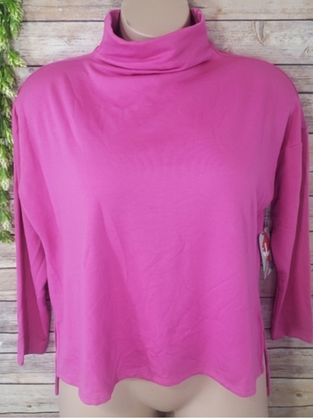 JoyLab Bright Pink Turtleneck Long-Sleeve Top large
